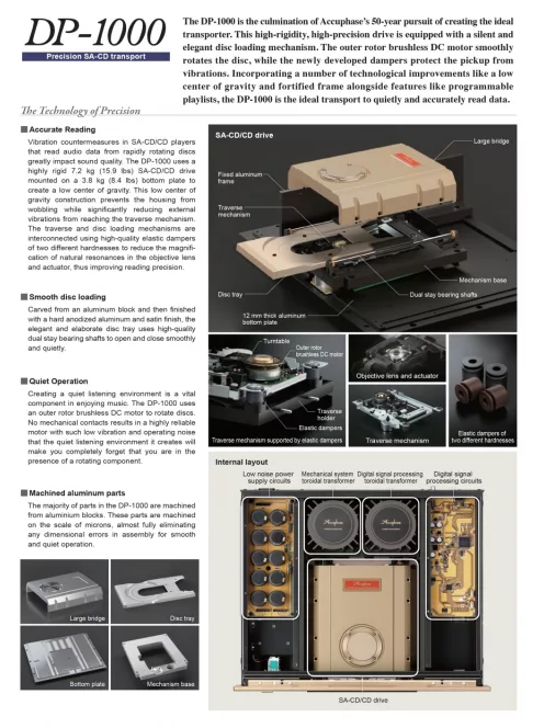 Accuphase DP-1000 CD/SACD referencia futómű
