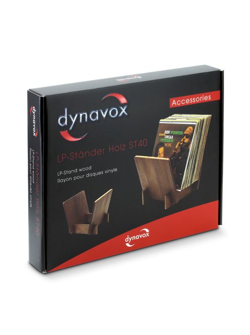 Dynavox ST40 207698 vinil lemez tartó konzol 40db lemez tárolására igényes fa kivitelben Sötét barna