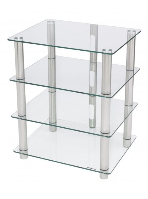 NorStone EPUR 4 Hi-Fi állvány Ezüst/víztiszta üveggel