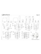 NorStone EPUR 4 Hi-Fi állvány Ezüst/víztiszta üveggel