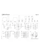 NorStone EPUR 4 Hi-Fi állvány Fekete/fekete üveg