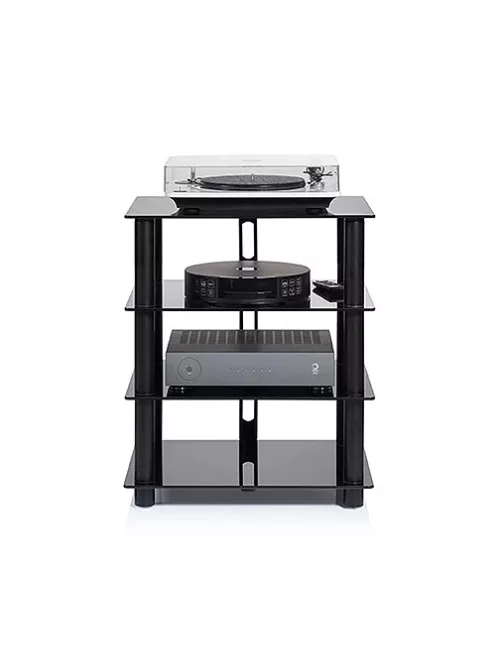 NorStone EPUR 4 Hi-Fi állvány Fekete/fekete üveg