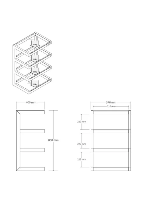 NorStone ESSE Hi-Fi állvány Fekete / Dió