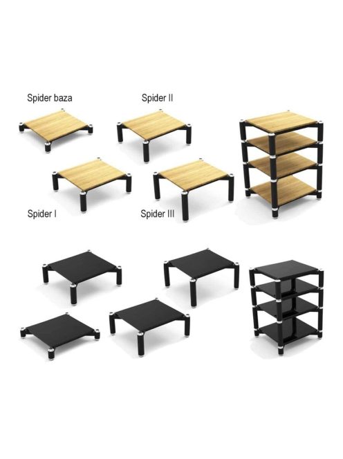 NorStone Spider 1 fekete üveg hifi állvány