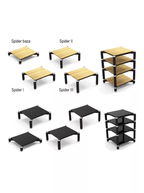 NorStone Spider 2 fekete üveg hifi állvány