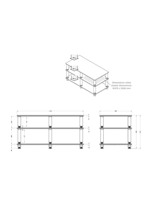 NorStone Stabbl AV Hi-Fi állvány