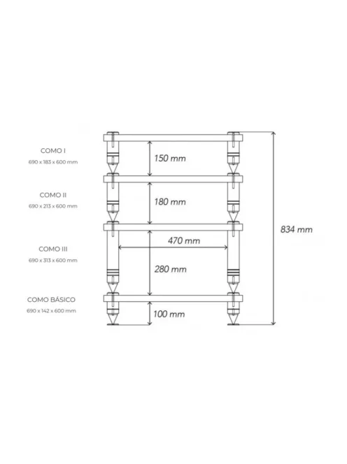 NorStone Como Base audiofil készüléktartó állvány - fekete bőr