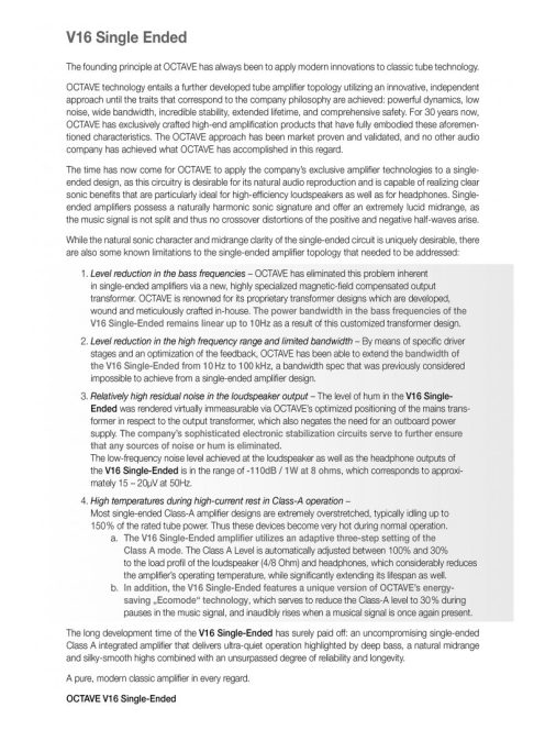 Octave Audio V16 Referencia fejhallgató erősítő