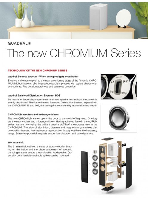 Quadral CHROMIUM STYLE 15 Audiophile center hangsugárzó - fehér