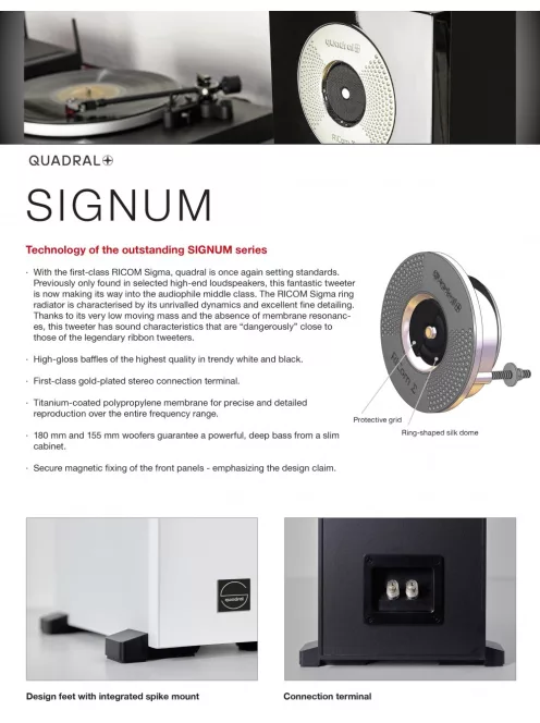 Quadral SIGNUM 20 Audiophile állványos/háttér hangsugárzó - fekete