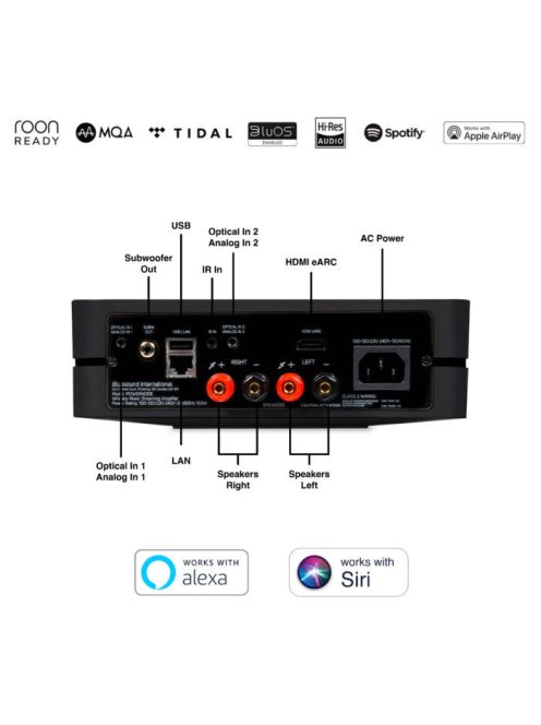 Bluesound POWER NODE hálózati zenelejátszó és erősítő streamer - fekete