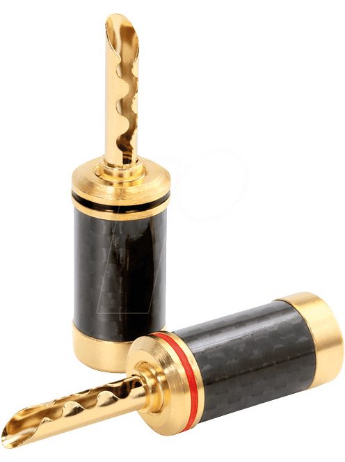 Dynavox aranyozott banándugó szett carbon házban / 2db szett