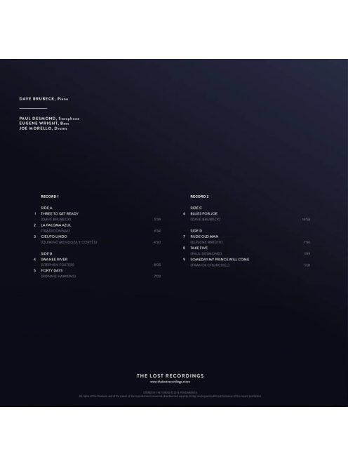 DAVE BRUBECK QUARTET - LIVE AT THE KURHAUS 1967 2LP 33RPM