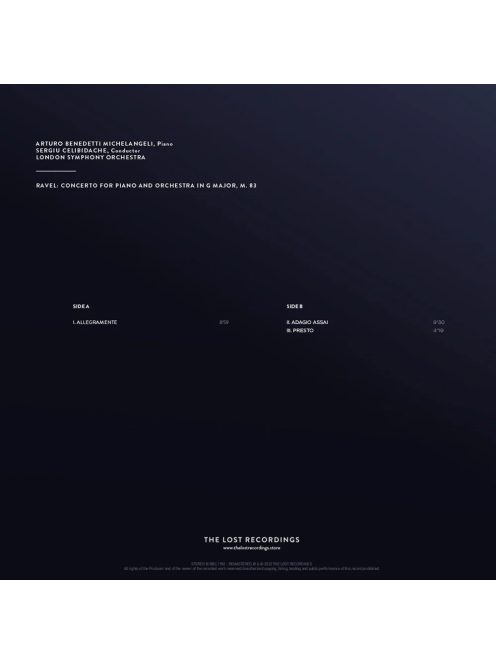 Arturo Benedetti Michelangeli - Ravel: Piano Concerto 1LP 45 RPM