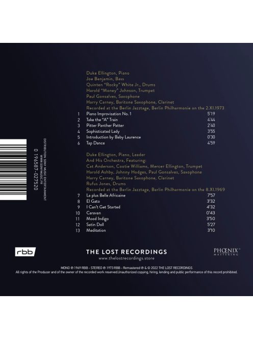 DUKE ELLINGTON - LIVE AT THE BERLIN JAZZ FESTIVAL 1969•1973 - audiophile CD lemez