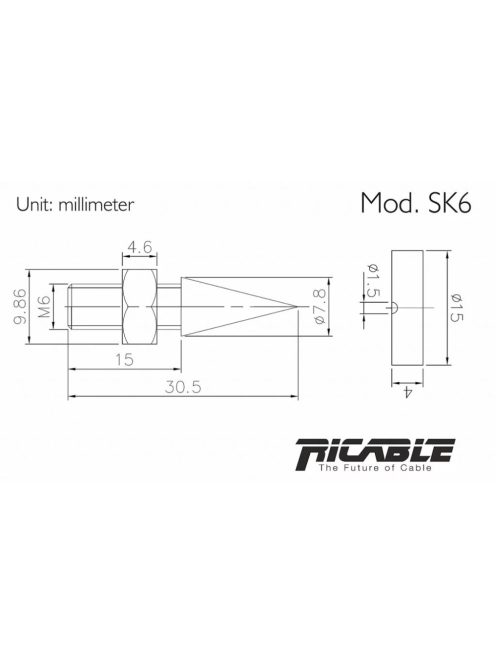 RiCable SK6 hangfaltüske szett M6 menettel - 4db