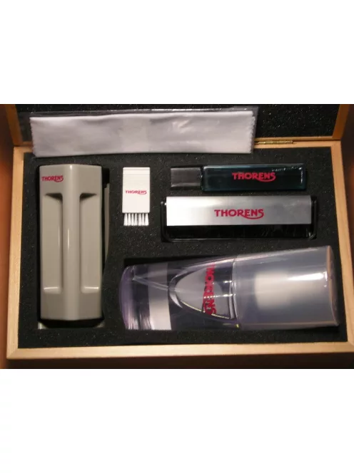 Thorens lemez és hangszedő tisztító szett fa dobozban