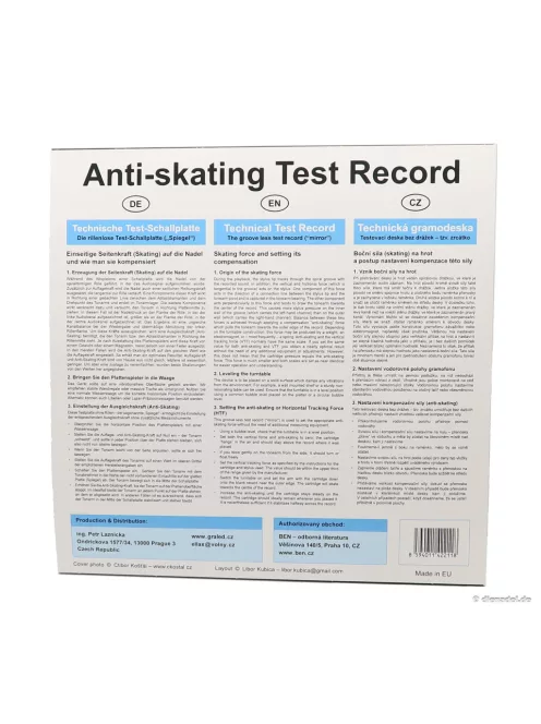 Tonar Antiskating beállító lemez